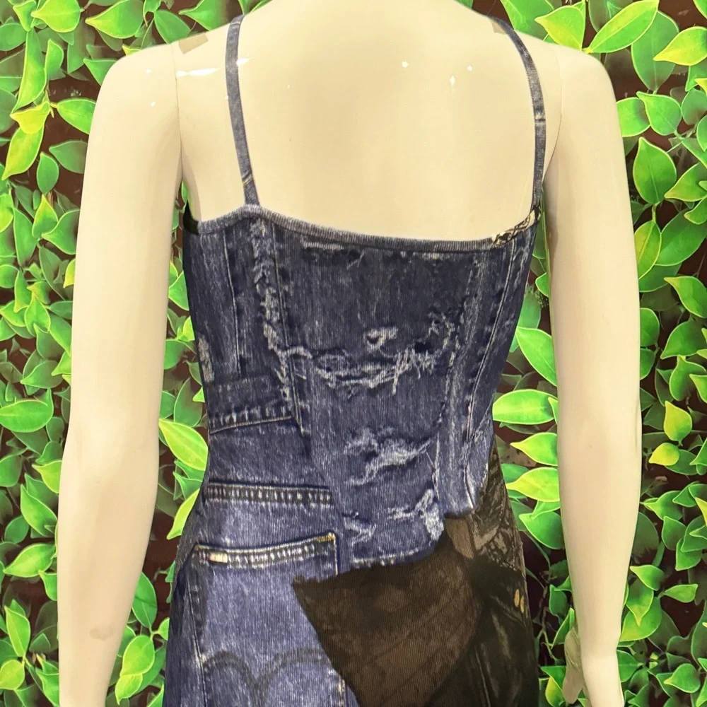 Dior Blue Patchwork Denim Dress - Picture 3 of 11